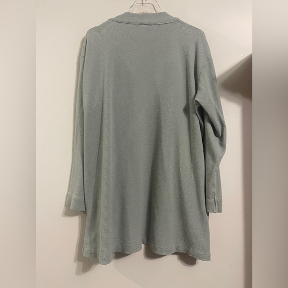 SKIMS Sage Green Brushed Micro Waffle Knit Robe - Picture 6 of 7